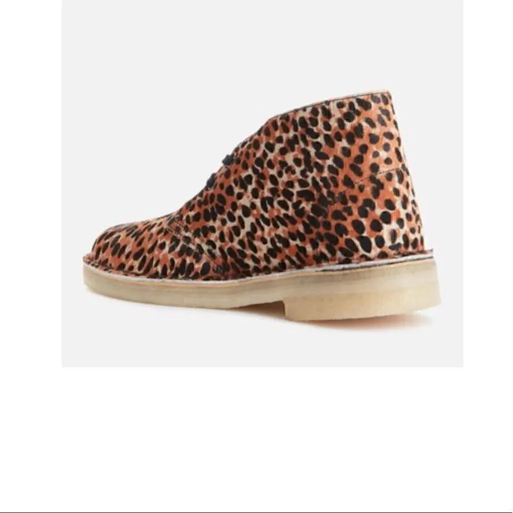 Leather Pony Hair ankle boots Cheetah print